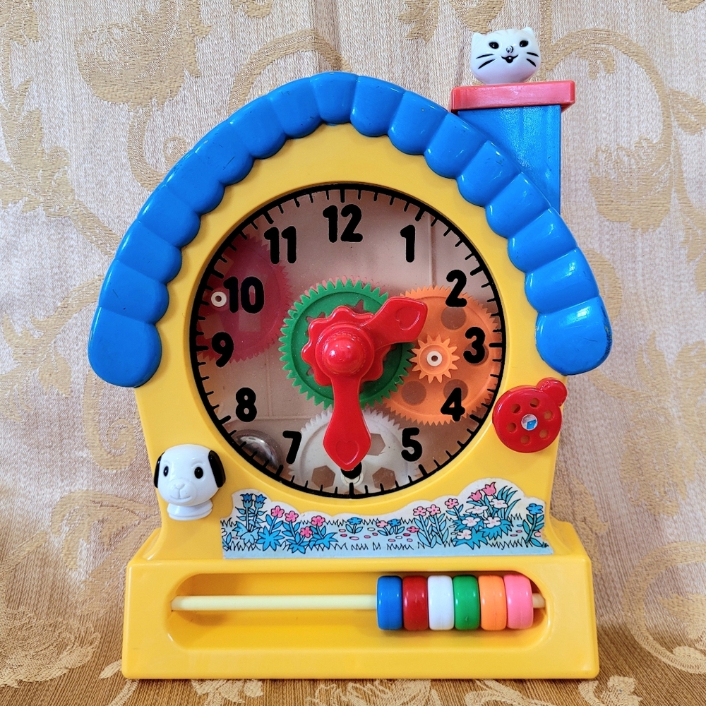 Vintage Baby Toy Redbox Fun Years Stimulation Station Clock Battery Free Play